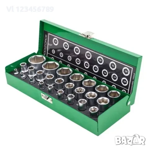 Комплект вложки 25 части 1/4″& 1/2″ (4-32mm) ROCKFORCE