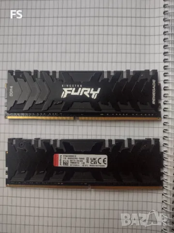 16GB (2x8GB) DDR4 РАМ ПАМЕТ Kingston Fury Renegade XMP 3600MHz RGB, снимка 1 - RAM памет - 46910666