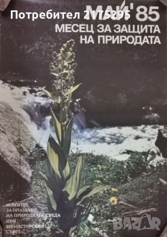 Плакат-месец за защита на приридата-май-85г., снимка 1 - Други ценни предмети - 46564305