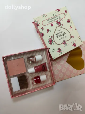 Грим за лице Комплект от 5 Продукта на Body Collection VINTAGE Bouquet Lip and Cheek Kit, снимка 2 - Декоративна козметика - 48621274