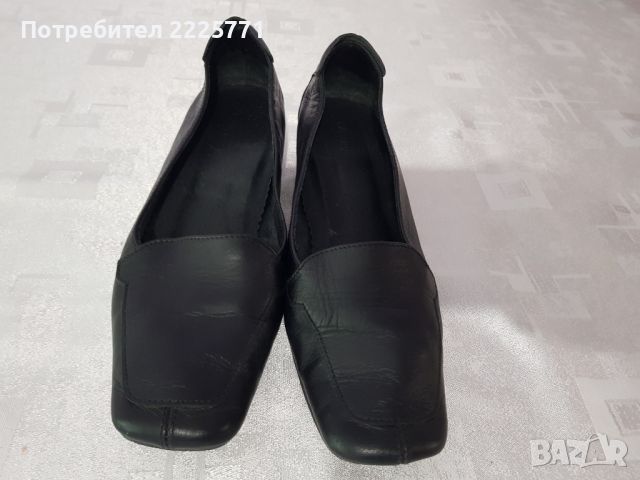 Черни дамски кожени обувки, снимка 2 - Дамски ежедневни обувки - 45278195