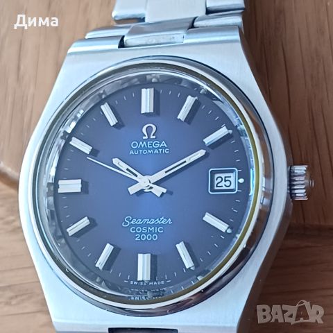 Omega Seamaster Cosmic 2000 Automatic Тъмно Син Циферблат, Дата, Кал.1012, Реф.166.130, снимка 3 - Мъжки - 46712494