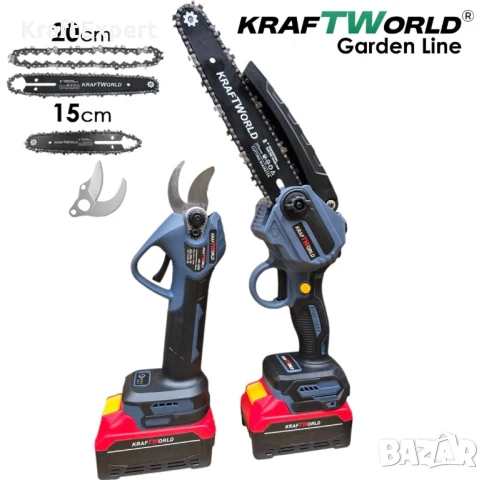 Професионален комплект KraftWorld – Лозарска ножица с 4 степени + Мини Резачка с Авто смазване, снимка 3 - Други инструменти - 50474396