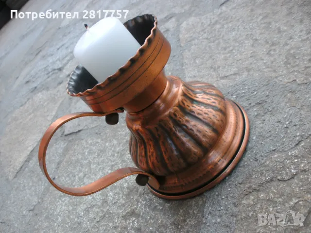 Уникален меден свещник от миналия век - като Нов !, снимка 7 - Антикварни и старинни предмети - 49832276