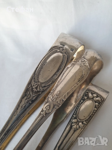 Посребрени щипки, снимка 4 - Антикварни и старинни предмети - 52488358