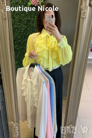 Ефирна шифонена риза и елегантен панталон  , снимка 3 - Комплекти - 53618629