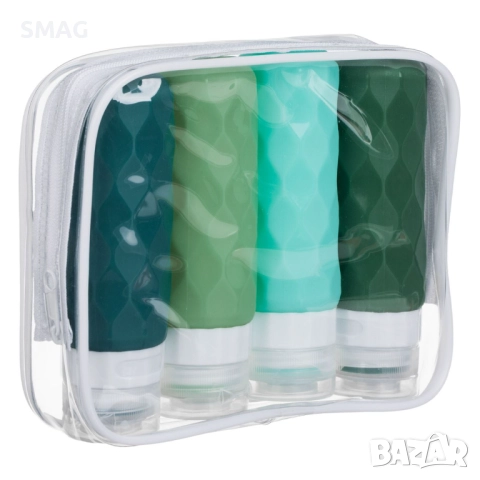 Комплект шишенца за пътуване 100 мл – 4 броя зелени_1248068, снимка 2 - Други - 52329160