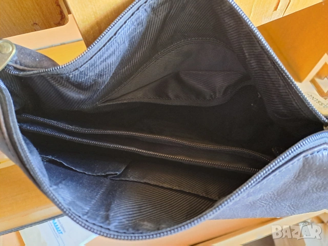 Дамска кожена чанта Rossini черна, снимка 3 - Чанти - 53519641