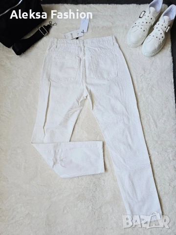 Дамски бял панталон с накъсан ефект , снимка 4 - Панталони - 46229571