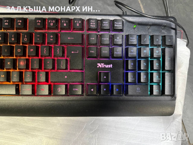 Клавиатура trust ziva gaming led keyboard us, 23697, снимка 3 - Клавиатури и мишки - 51896948