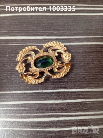 Стара позлатена брошка , снимка 3 - Други ценни предмети - 53970767