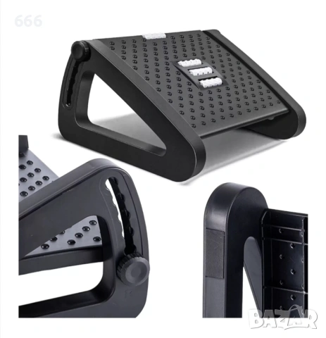 Ергономична поставка за бюро, Alogy, 6 регулируеми височини, масаж, черна, 42x31x19см, снимка 2 - Други стоки за дома - 53520370