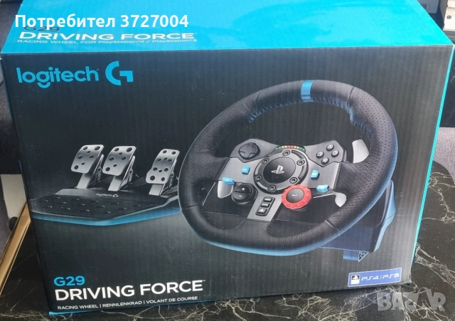 Logitech G29 Driving Force Steering - Волан с педали  - КАТО НОВ, снимка 3 - Аксесоари - 53924166