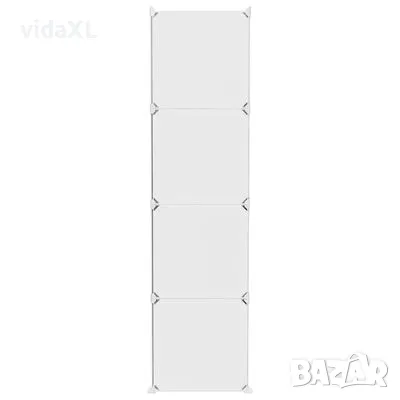 vidaXL Детски кубичен шкаф за съхранение с 10 куба, бял, PP(SKU:340577), снимка 6 - Шкафове - 48650755