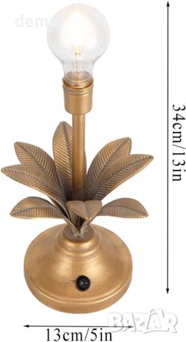 JHY DESIGN Винтидж декоративна безжична лампа с LED крушка настолна (антично злато), снимка 3 - Настолни лампи - 45371375