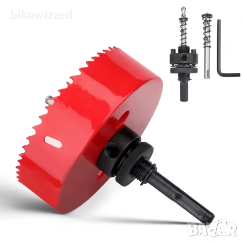 Боркорона HSS 74 мм SDS/шестостенна опашка за дърво, гипсокартон и пластмаса – 74 мм НОВО