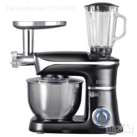 Кухненски робот 3 в 1 Royalty Line RL-PKM1900.7BG - 1900W, 6.5L купа, 1.5L блендер, снимка 7 - Кухненски роботи - 52381725