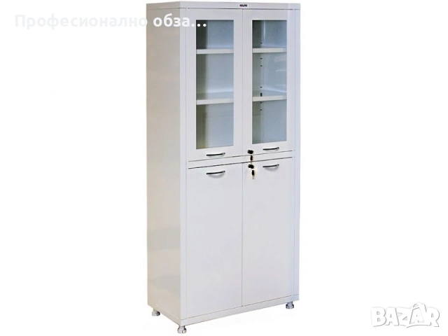 Единичен медицински метален шкаф с плътна и стъклена врата, снимка 2 - Лаборатория - 53594021