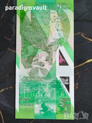 Банкнота - Източни Кариби - 5 долара UNC | 2021г., снимка 4 - Нумизматика и бонистика - 53746766