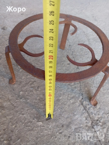 Стар кован сажек, ковано желязо, примитив пиростия за меден съд, снимка 4 - Антикварни и старинни предмети - 52432294