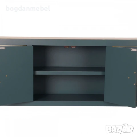 ТВ шкаф DKD Home Decor Ела Тъмно синьо Дървен MDF 130 x 24 x 51 cm, снимка 2 - Шкафове - 50806582