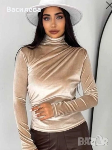 Поло кадифено. , снимка 2 - Блузи с дълъг ръкав и пуловери - 53504936