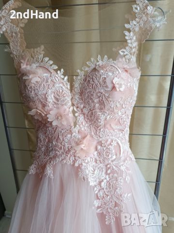 Нежна розова бална рокля ХС/С, снимка 2 - Рокли - 45680637