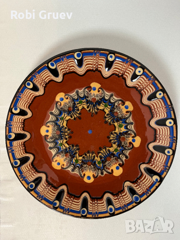 стара чиния типична троянска керамика, снимка 4 - Чинии - 44978745