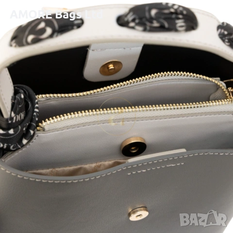 Класическа дамска чанта AMORE Isabella - Gray, снимка 4 - Чанти - 53585734
