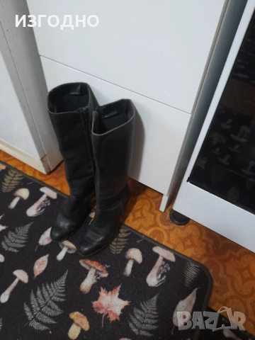 САМО 20 ЛЕВА БОТУШИ ОТ ЕСТЕСТВЕНА КОЖА ЗДРАВИ 37 НОМЕР ЧЕРНИ, снимка 3 - Дамски ботуши - 52775687