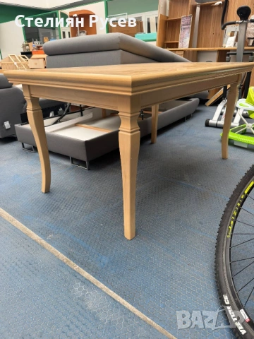 240377  НОВА трапезна маса 145/90 см -цена 130 евро или 254,26 лв хбб струговани крака , мдф плот 14, снимка 6 - Маси - 53961395