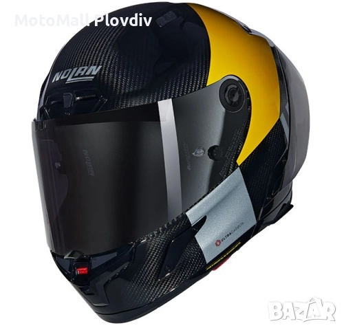 Каска Nolan X-804 RS Ultra Carbon Combo Gara 350 Black Gray Yellow - Гланц ECE 22.06, снимка 4 - Аксесоари и консумативи - 51889764