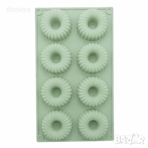 6336 Силиконова форма за къдрави понички донът, 8 гнезда