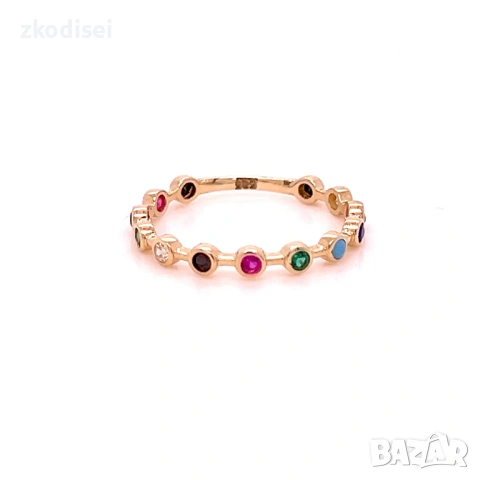 Златен дамски пръстен 1,08гр. размер:55 14кр. проба:585 модел:38816-1