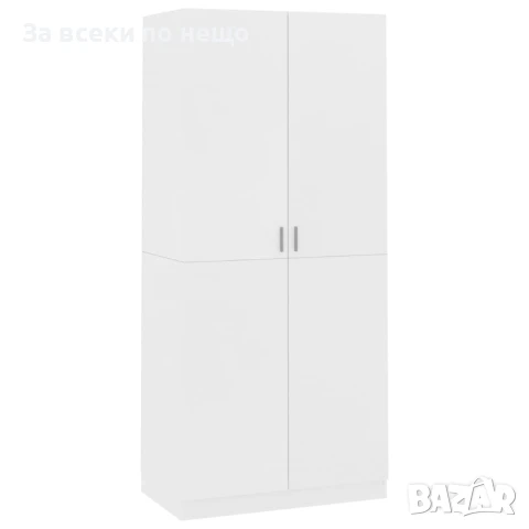 Гардероб, бял, 90x52x200 см, ПДЧ Код P893, снимка 7 - Гардероби - 50994334