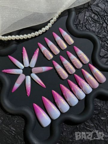 👑 💗Комплект Разкошни Press-on Изкуствени Нокти 24 броя 💋 КОД : nail1209💗 👑 💋 ➡️ 😱Уникалниииии, снимка 3 - Продукти за маникюр - 46757512