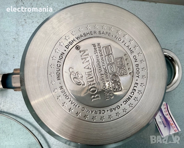 дълбок тиган с капак/мраморно покритие Bohmann BH-71241-24T, снимка 5 - Съдове за готвене - 45875900