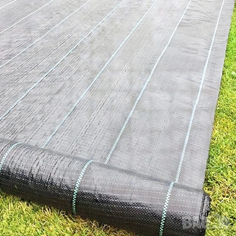 Черен агротекстил против плевели, 90г/м², UV защита, 1.1м х 50м, снимка 4 - Други - 53813172