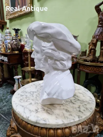 Голям антикварен колекционерски порцеланов бюст фигура статуетка , снимка 6 - Статуетки - 50153925
