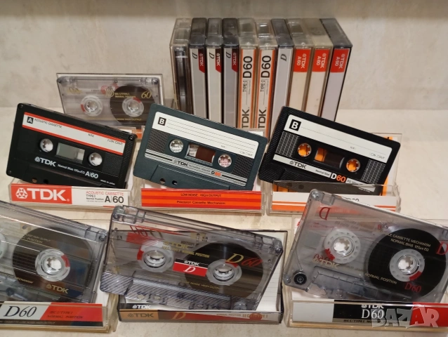 Лот от няколко аудио касети TDK A 60 / D 60 нормални ленти