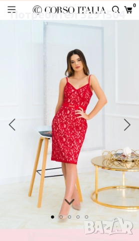Червена рокля Corso Italia, снимка 3 - Рокли - 51502284