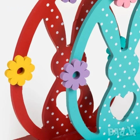 Декоративно яйце зайче цветно 12x3x18cm_1260352, снимка 2 - Декорация за дома - 54226951