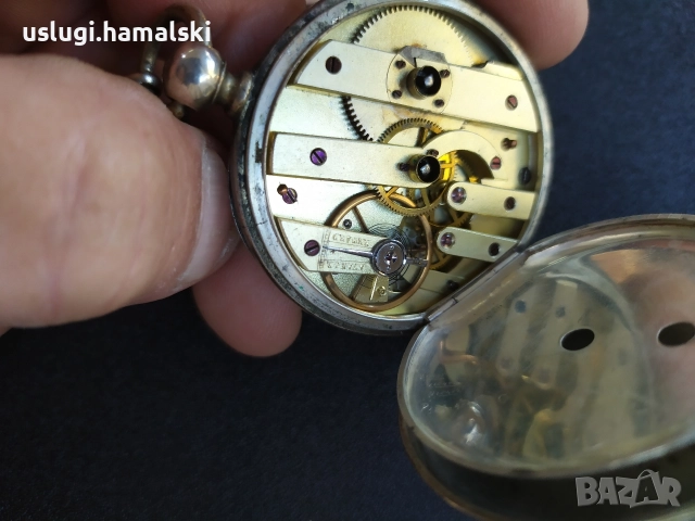 Стар джобен сребърен часовник, снимка 7 - Антикварни и старинни предмети - 52788536