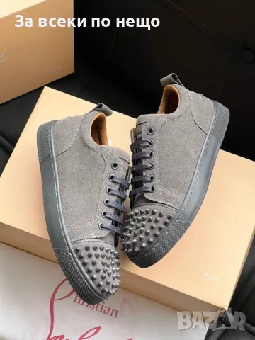 Christian Louboutin Мъжки Велурени Обувки Със Шипове - 2 Налични Цвята Код E255, снимка 3 - Спортно елегантни обувки - 50412702