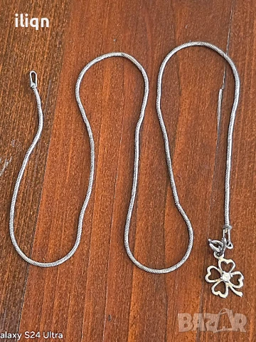Сребърен синджир с висулка. 40см. Цена 24,99лв. За Севлиево безплатна доставка. , снимка 2 - Колиета, медальони, синджири - 51310249