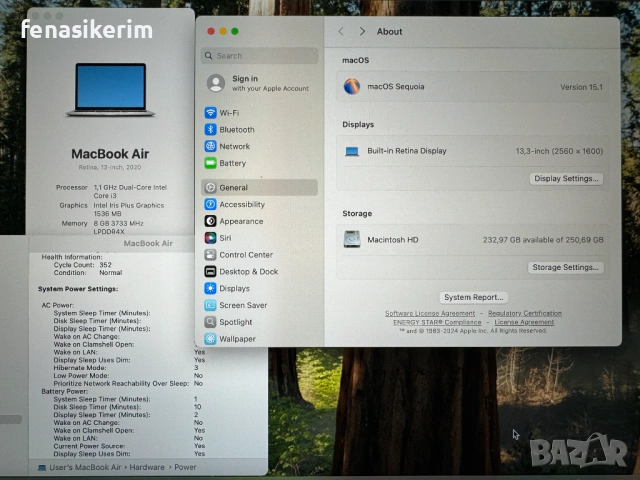 13.3' Apple MacBook Air 2020 Silver - 8GB RAM/256GB SSD/Бат 10ч., снимка 6 - Лаптопи за работа - 54049881