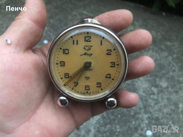 стар часовник - будилник "МИР" - СССР, снимка 3 - Антикварни и старинни предмети - 45081023