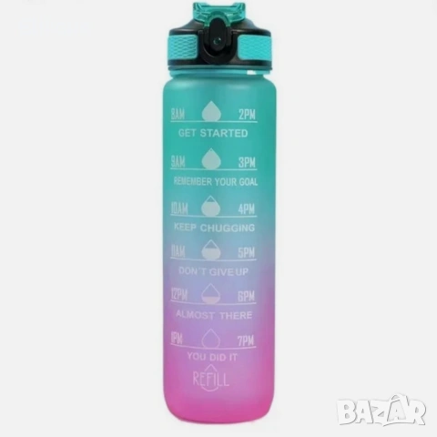 Мотивираща бутилка с мерителна скала 1L – контролирай дневния си прием на вода, снимка 2 - Други стоки за дома - 54216067