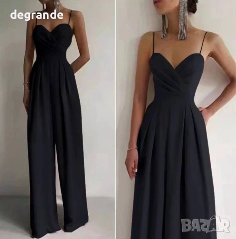 Дамски стилен гащеризон с тънки презрамки , снимка 3 - Гащеризони - 50968772