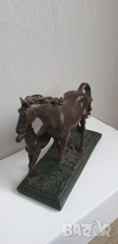 Винтидж скулптура на кон и жребче, снимка 8 - Колекции - 54031583
